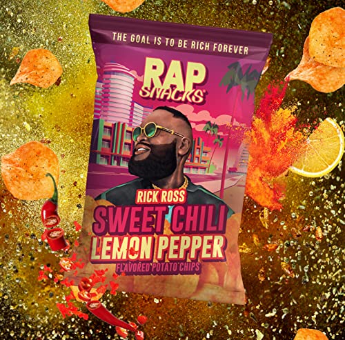 Rap Snacks Lil Baby, Rick Ross, and Migos, All In, Sweet Chili Lemon Pepper, and Sour Cream with a Dab of Ranch Chips Variety - Pack of 12