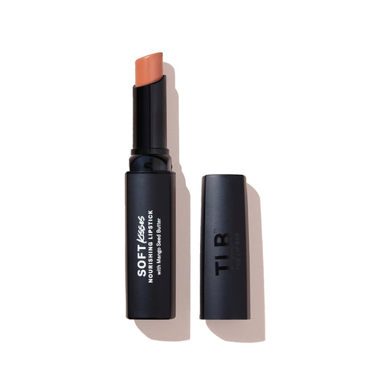 The Lip Bar Soft Kisses Nourishing Vegan Lipstick, with Moisturizing Mango Seed Butter, Satin Finish, Goal Mine - Soft Pink Nude