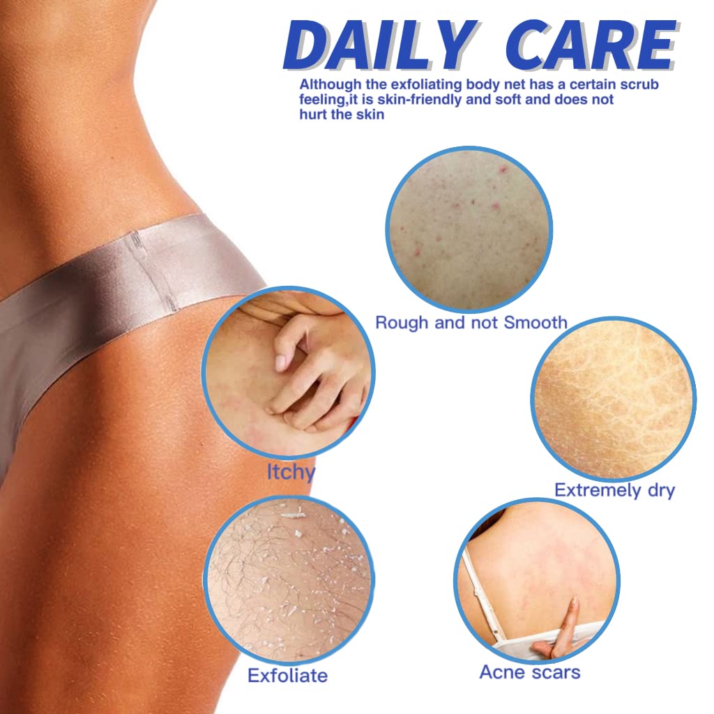 Exfoliating Washcloth, 6 Pieces Japanese Washcloth Exfoliating, Exfoliating Towel Sponge Loofah Exfoliating Body for Body Exfoliation Body Scrubber for Shower Cloth（GY, BLK, WH, YLW, PNK, BLU)