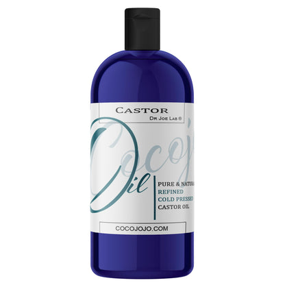 Dr Joe Lab Castor Oil - Pure, Refined, Non-GMO Cold Pressed - 32 oz - for Hair Skin Nails Body Skin Eyelashes Brows Beard Mustache Salon - Packaging May Vary