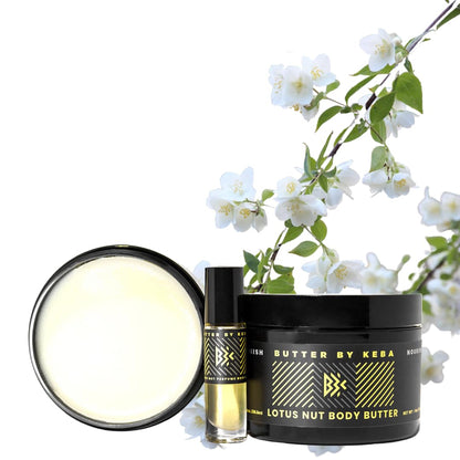 Butter By Keba Lotus Nut Large Luxury Body Care Bundle Exotic Jasmine Coconut and Sweet Orange