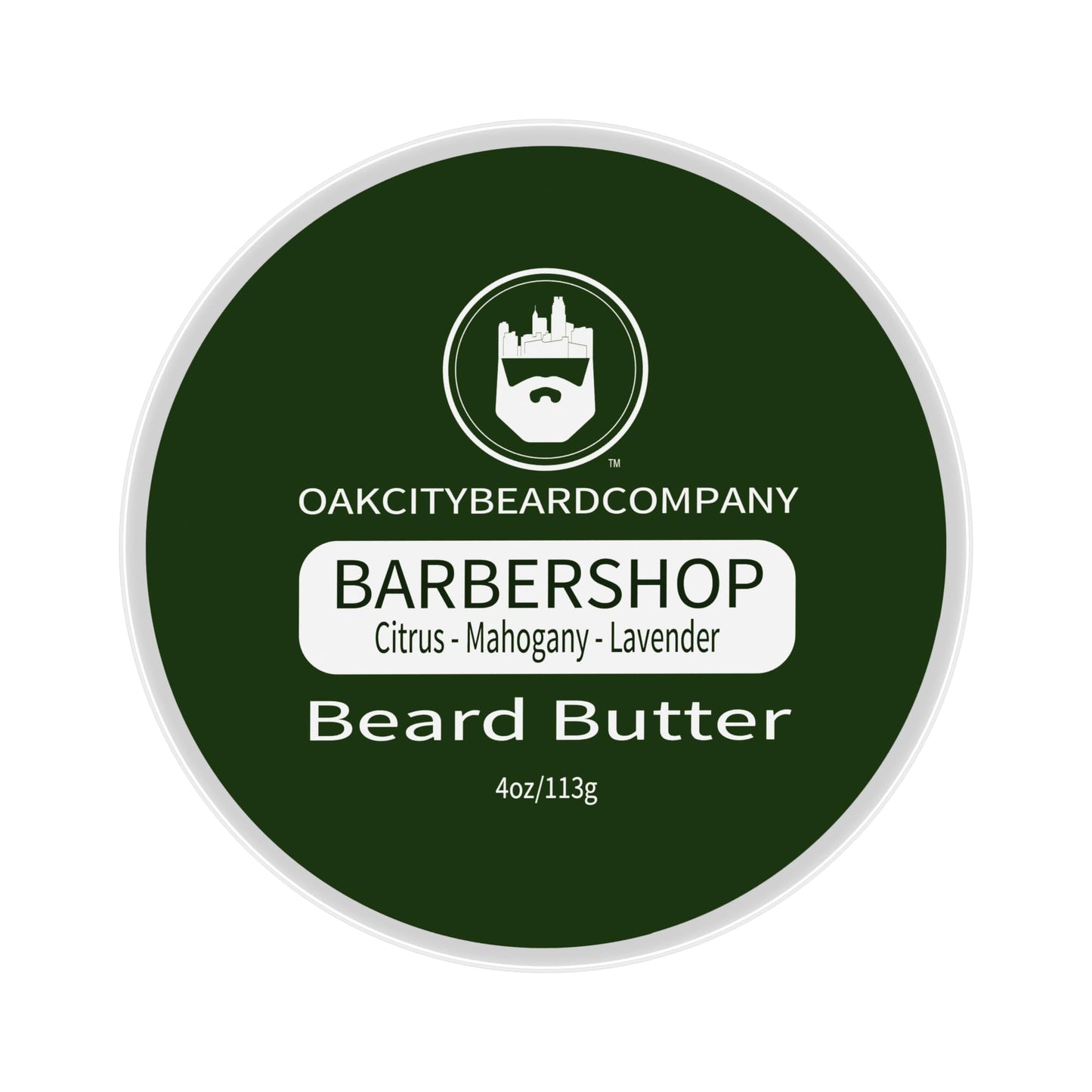 Oak City Beard Company - BarberShop - 4 Ounce - Beard Butter - Beard Conditioner - Citrus - Mahogany - Green Notes - Lavender