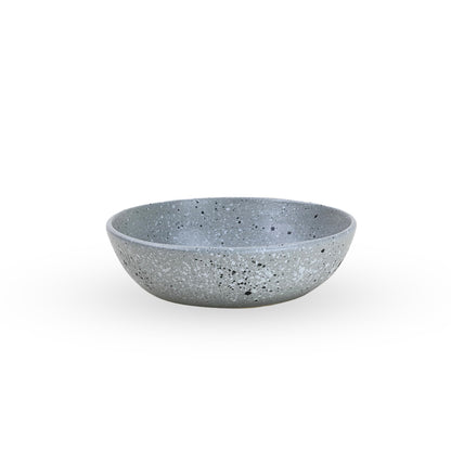 SWEET JULY Edgewater Collection Bowl - Durable, Hand-Thrown Ceramic, 7-Inch Serving Bowl for Cereal, Soup, Salads, & Saucy Dishes - Avail. in White, Black, and Gray (Grey Speckled)