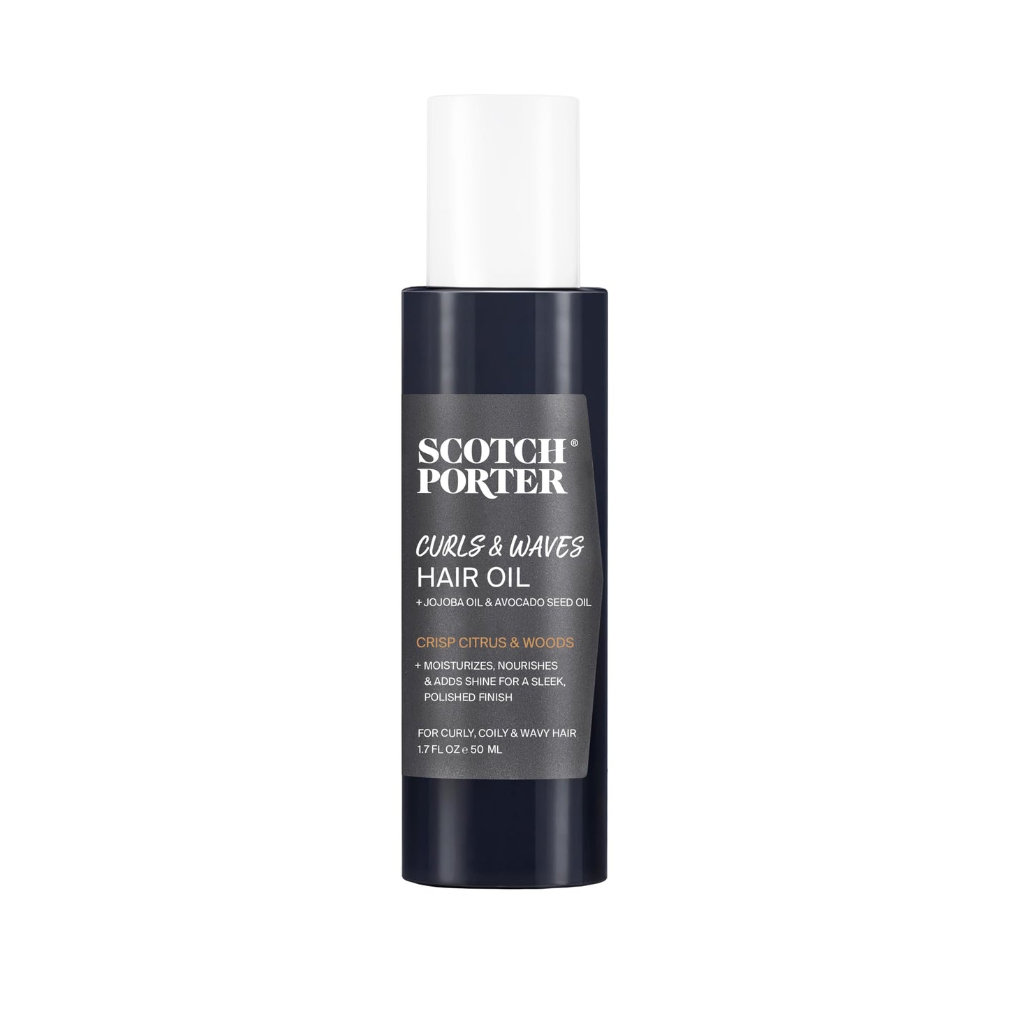 Scotch Porter Curls & Waves Hair Oil for Men | Seals in Moisture, Detangles & Prevents Frizz | Free of Parabens, Sulfates & Silicones | Vegan | 1.7oz