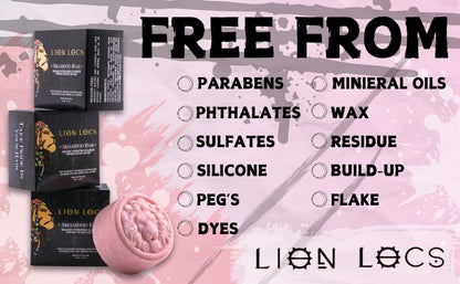Lion Locs Shampoo Bar & Conditioner - Works for All Hair Types - Dreadlocks, Microlocs, Sisterlocks, Wicks, Brotherlocks, Braids | Build Up & Residue Free (5oz)