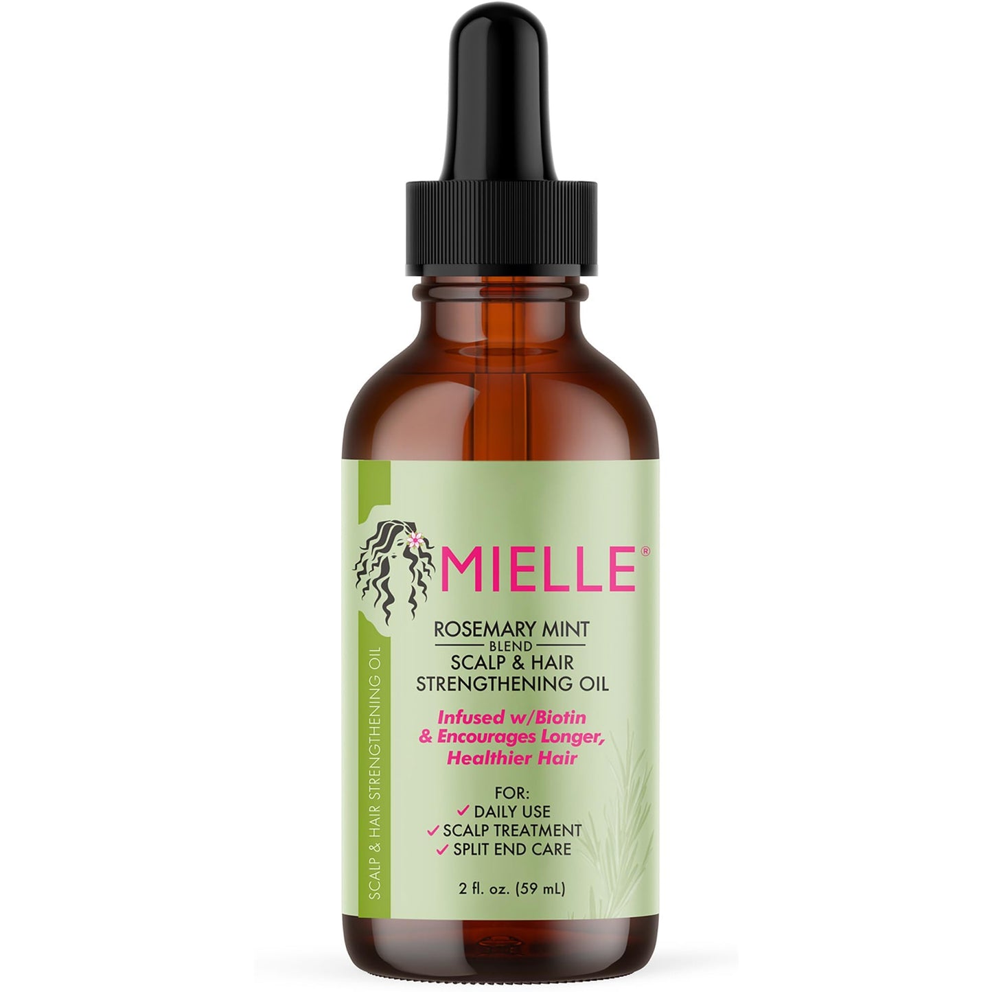 Mielle Organics Rosemary Mint Scalp & Hair Strengthening Oil for All Hair Types, 2 Ounce