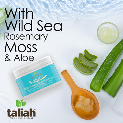 Taliah Waajid Scalp Care Follicle Therapy Treatment Masque | Plant-Based Hair & Scalp Treatment | Wild Sea Moss, Rosemary & Aloe to Restore Moisture and Strengthen Hair - 12oz (V104)