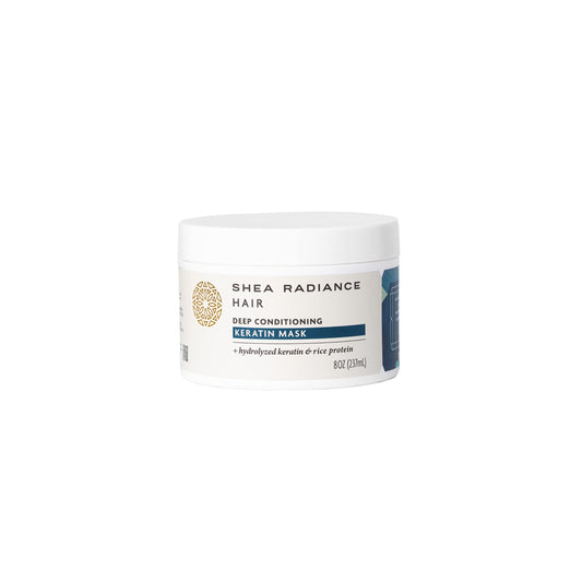 Shea Radiance Keratin Deep Conditioning Mask | Rebuild & Strengthen Hair Shaft | 8oz