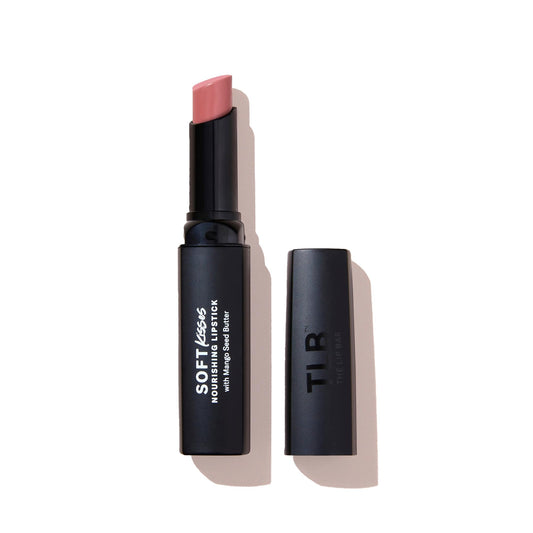 The Lip Bar Soft Kisses Nourishing Vegan Lipstick, with Moisturizing Mango Seed Butter, Satin Finish, Bare Me - Nude