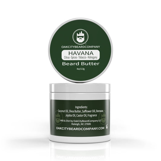 Oak City Beard Company - Havana - 4 Ounce - Beard Butter - Citrus - Spices - Tobacco - Beard Conditioner