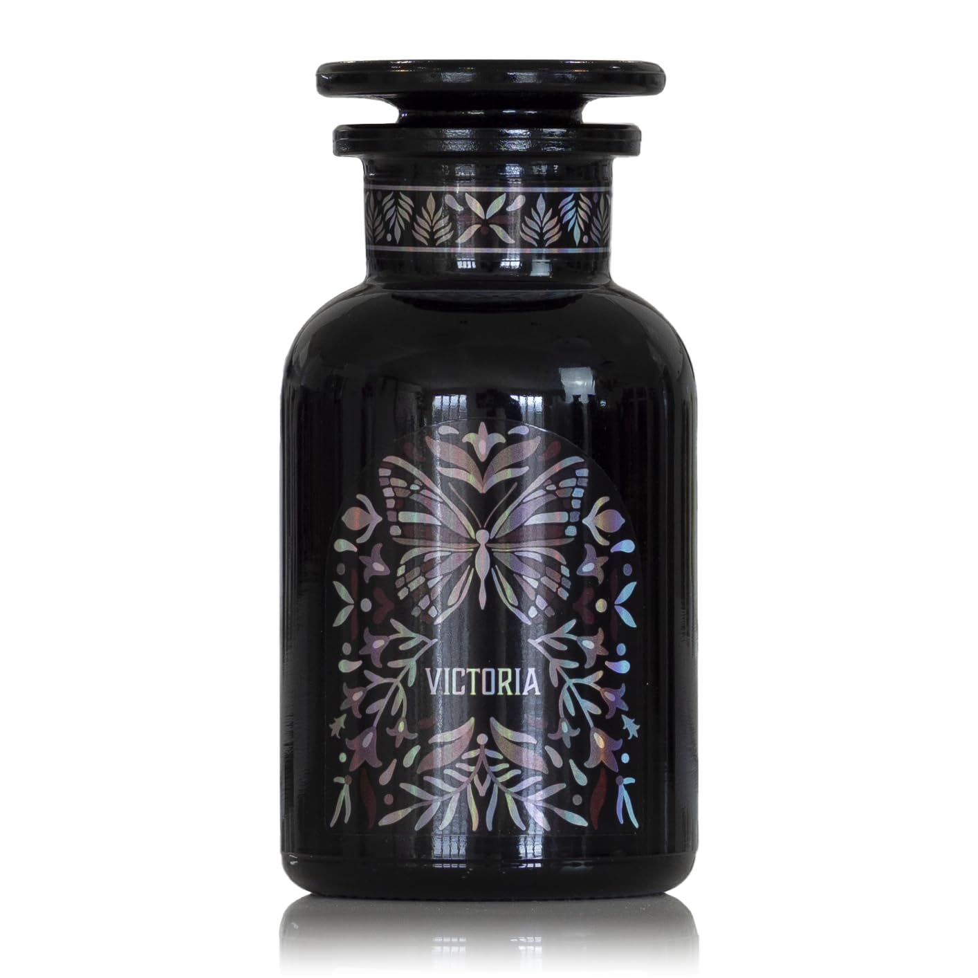 Artanis Home Custom Ultraviolet Glass Apothecary Jar, Smell-proof Airtight Glass Storage for Tea, Herbs, and Spices, with Lid and Spoon for Home Apothecary, 250 ml