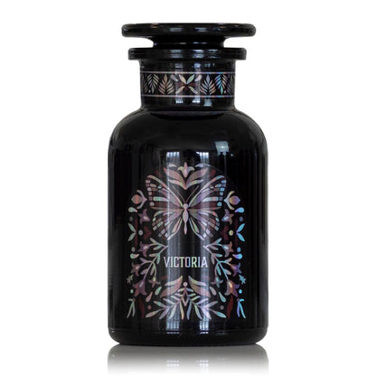 Artanis Home Custom Ultraviolet Glass Apothecary Jar, Smell-proof Airtight Glass Storage for Tea, Herbs, and Spices, with Lid and Spoon for Home Apothecary, 250 ml