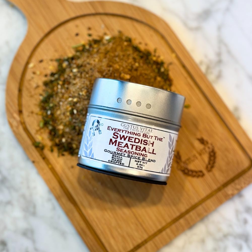 Everything But The Swedish Meatball Seasoning | All Natural | Non GMO | 1.7 oz (48 g) | Gourmet Spice Mix | Small Batch | Artisanal Rub | Seasoning Pack | Magnetic Tin | Gustus Vitae | #235
