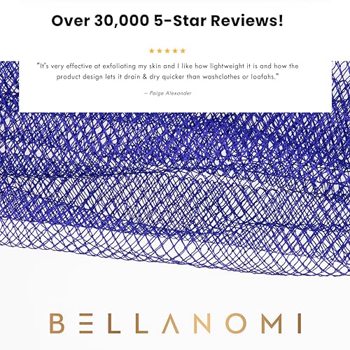 Bellanomi African Exfoliating Net Sponge Authentic Ethically Sourced from Nigeria 45 inch Long (Navy Blue)