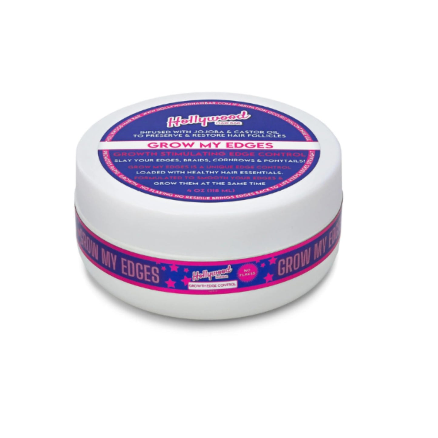 Hollywood Hair Bar Growth Edge Control - Smooths and Grows Edges, Vegan and Cruelty Free, 4 oz