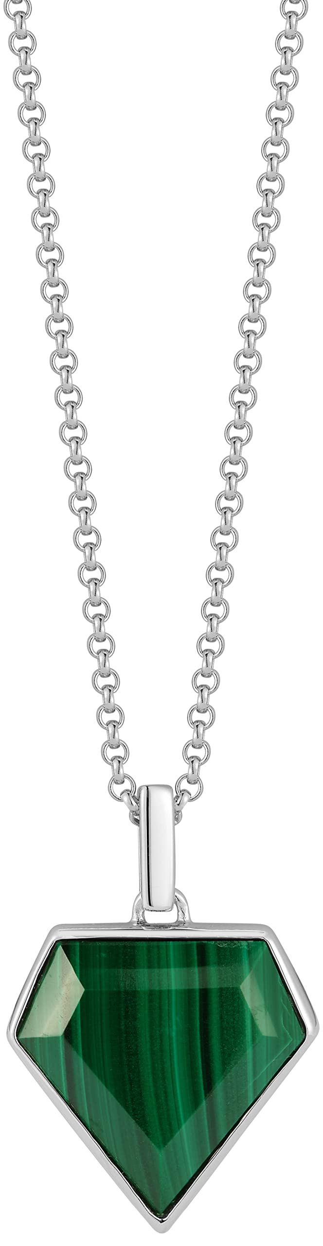 MATEO New York, Pentagon Necklace, Malachite