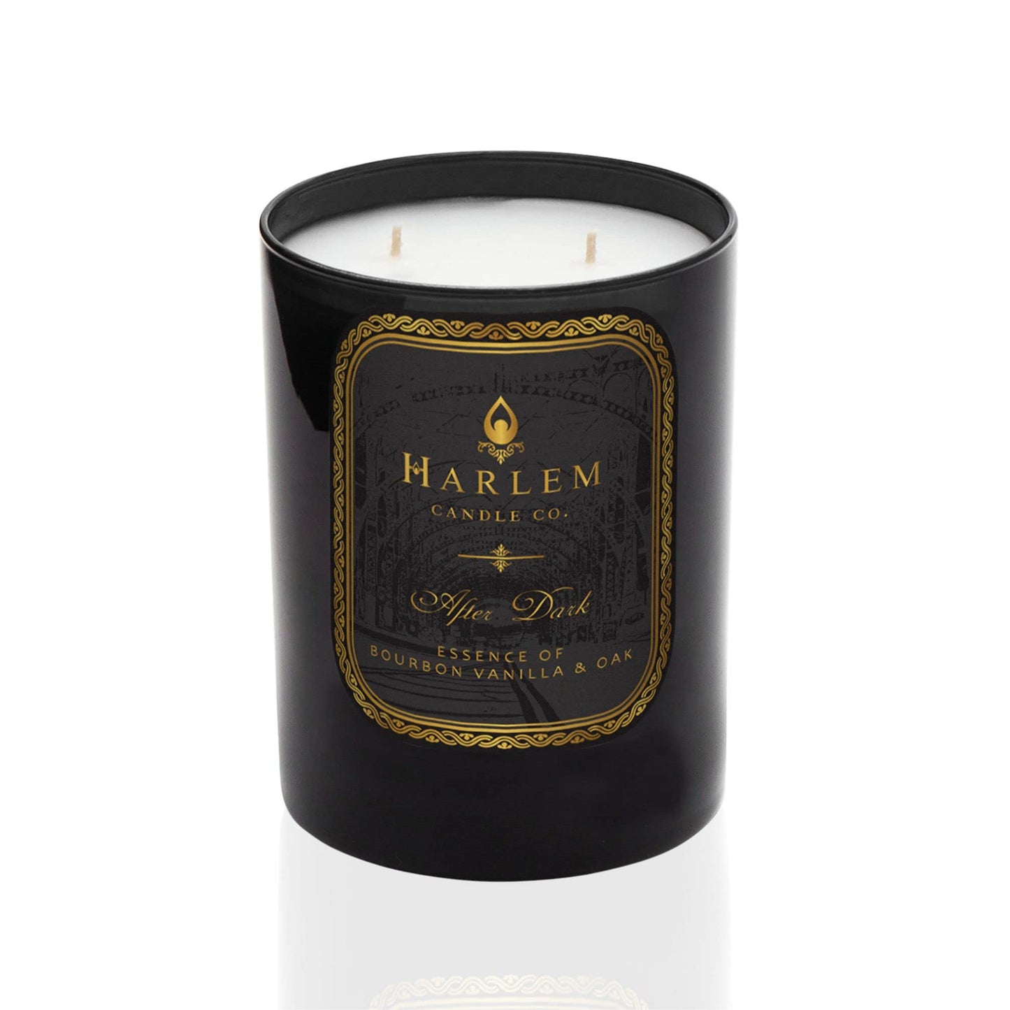 Harlem Candle Company After Dark Luxury Candle, 11 oz Black Glass Jar, Double Wick, Soy Wax, Gift Box, Bergamot, Saffron, Papyrus, Oak and Sweet Heliotrope, 80 Hour Burn