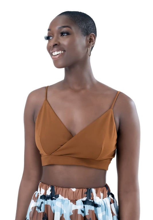 Pantora Women's Linda Crop Top, Brown, Small