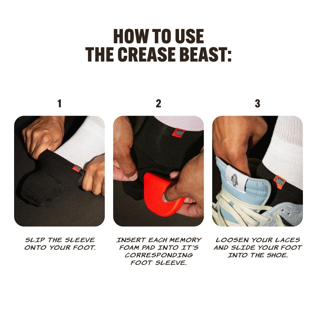 Crease Beast Memory Foam Shoe Crease Protector - Stops Creases in New & Old Shoes - for Jordan’s, Dunks, Air Force for Men’s Sizes 8-12.5 & Women's Sizes 9-11 - Super Slim