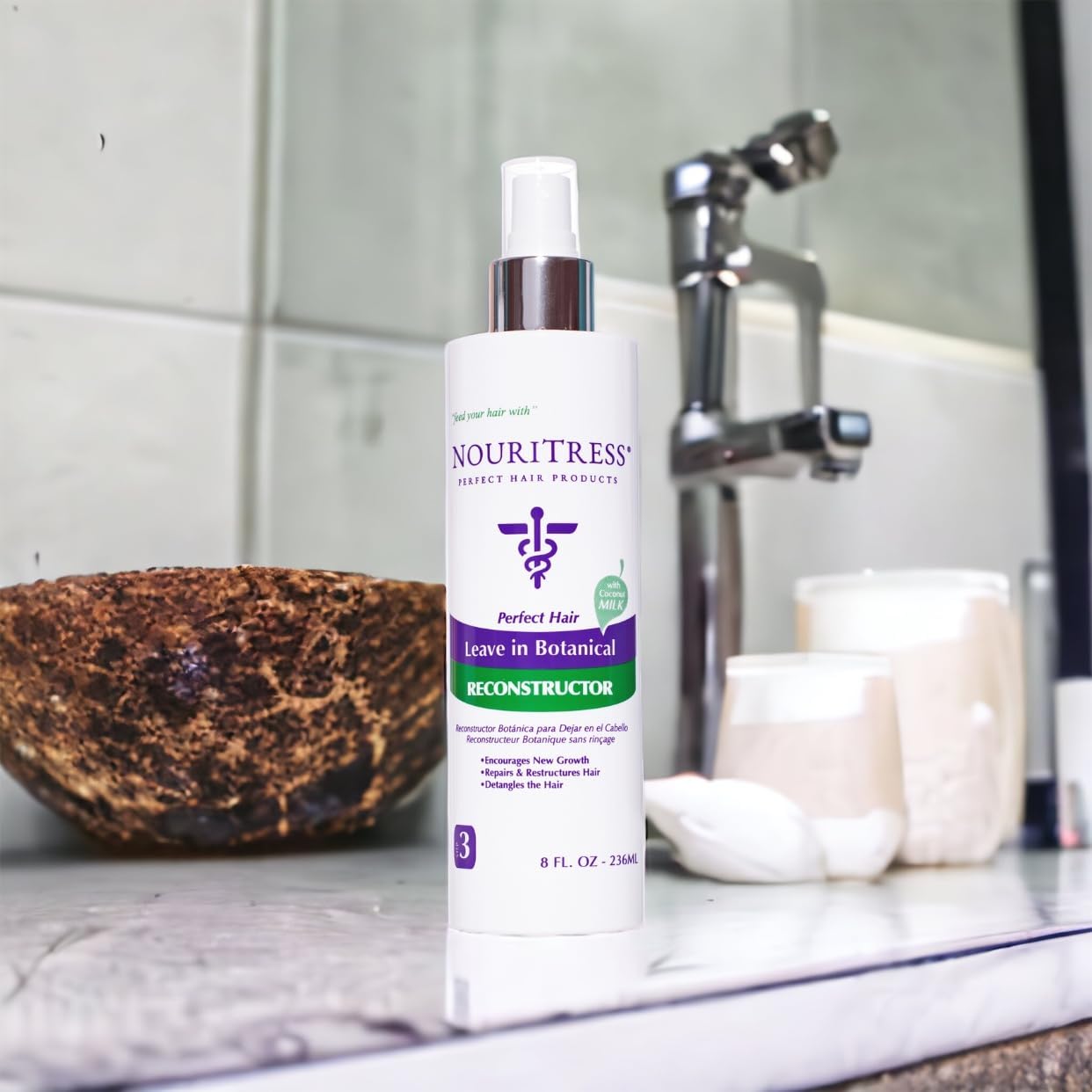 NouriTress Leave-In Botanical Reconstructor | Leave-In Conditioner | Moisturizing and Detangler | Repair Damage | Builds Strand Strength | Paraben Free | 8 Fluid Ounces