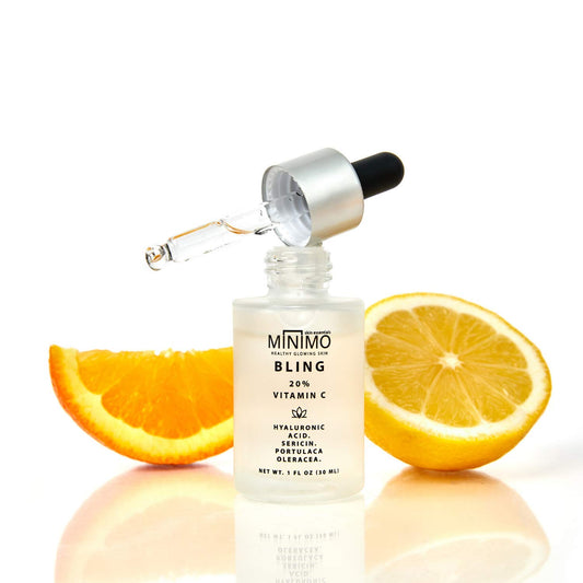 Minimo Skin Essentials Bling Vitamin C face Serum | Anti Aging and Skin Brightening Serum | Facial Serum for Brightness and Moisturizing | Vitamin C Serum for face With 20% (1 oz) Travel Size