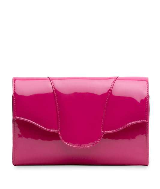 Liselle Kiss Allie Clutch Crossbody Bag, Neon Pink Glossy