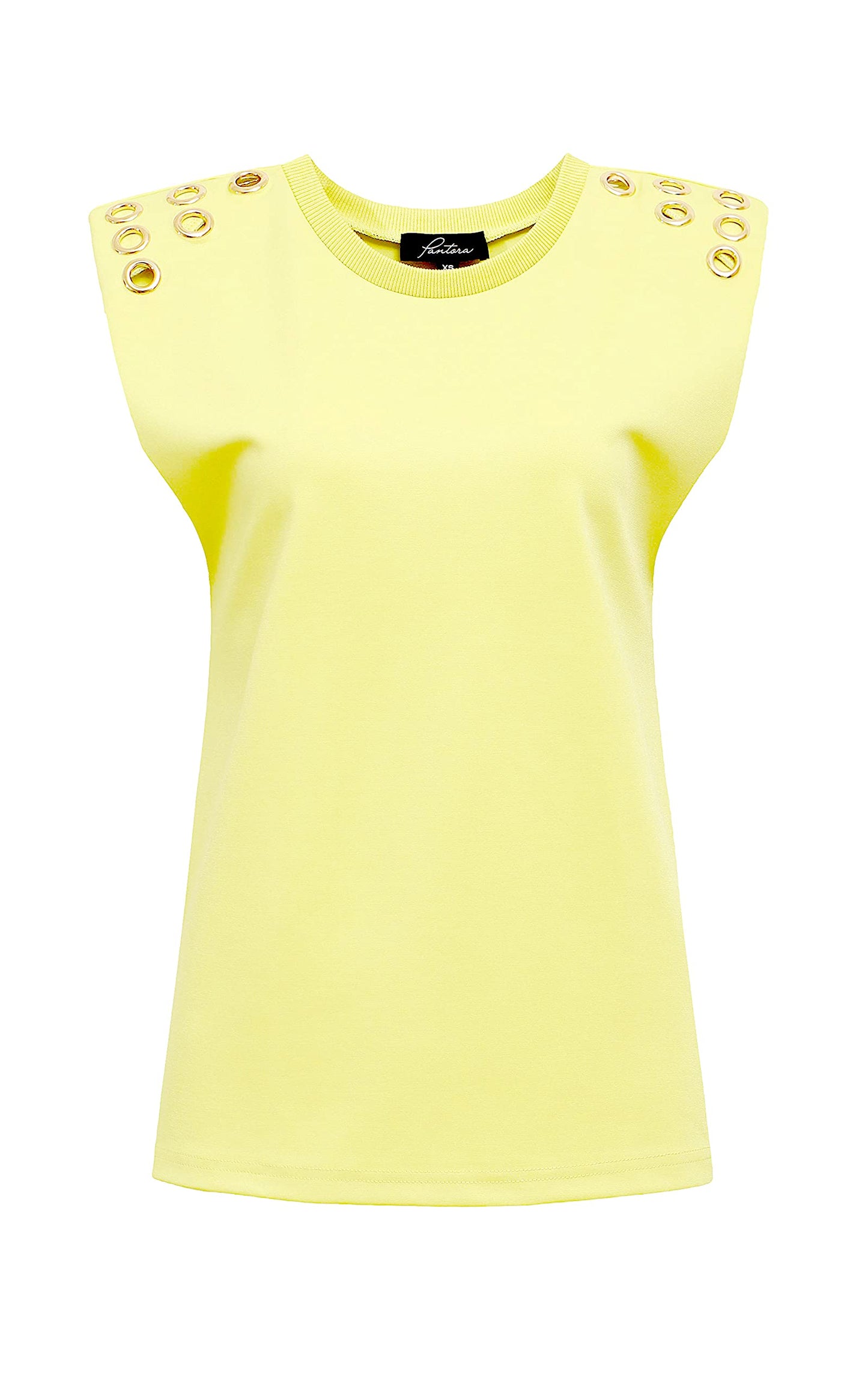 Pantora Women's Monica Grommet Tee, Yellow, Small