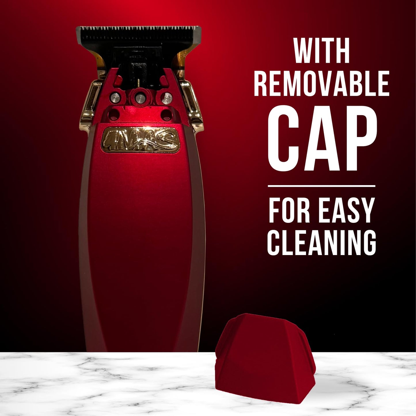 4MAS Kion Outlining Trimmer 2.0 - Professional Hair & Beard Cord/Cordless Trimmer (Red & Gold)