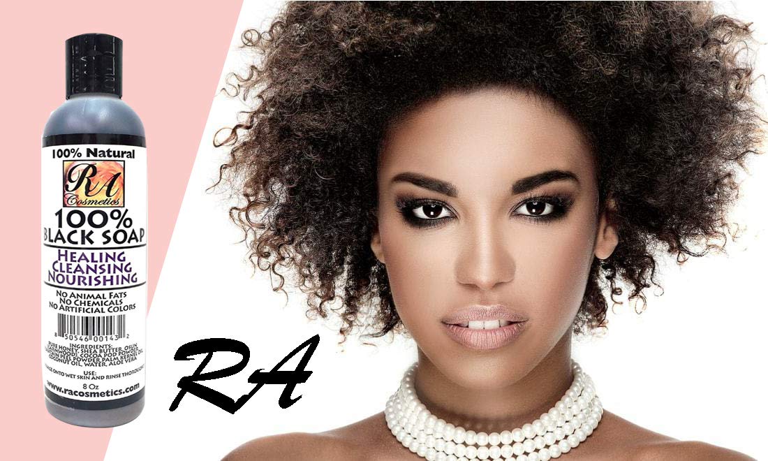 RA COSMETICS 100% African Liquid Natural Black Soap - 8 oz