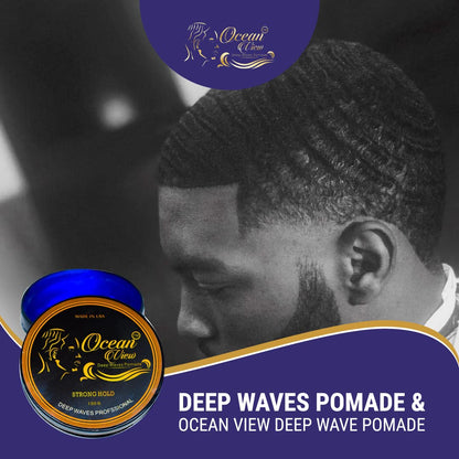 OCEAN VIEW DEEP WAVES POMADE Butter Love (All Natural Wave Grease w/Shea Butter 4oz) and Ocean View Pomade (Water-Based pomade 4 oz) for 360 Wave Training and Wolfing, Strong Hold, Easy Wash