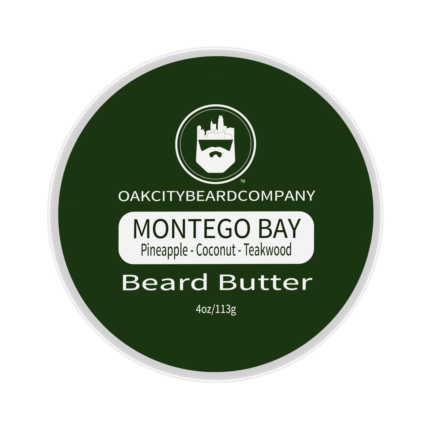 Oak City Beard Company - Montego Bay - 4 Ounce - Beard Butter - Beard Conditioner - Pineapple - Coconut - Teakwood