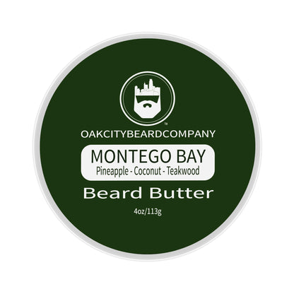 Oak City Beard Company - Montego Bay - 4 Ounce - Beard Butter - Beard Conditioner - Pineapple - Coconut - Teakwood