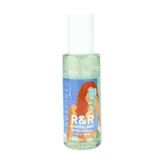 Undefined Beauty R&R Mineral Mist Soothing + Balancing Toner Spray infused with Niacinamide, Sea Kelp, Tremella Mushroom, 3.4oz