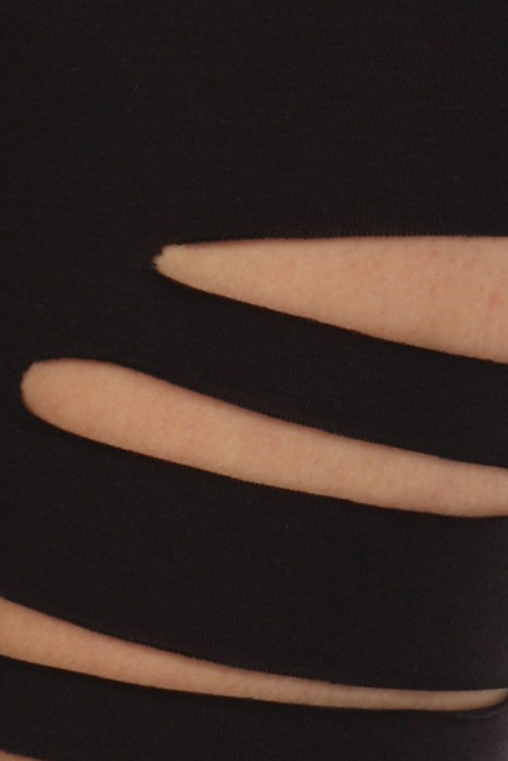 2Chique Boutique Women's Front Slashed Stretch Leggings S Black