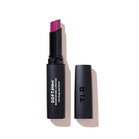 The Lip Bar Soft Kisses Nourishing Vegan Lipstick, with Moisturizing Mango Seed Butter, Satin Finish, BFF - Purple