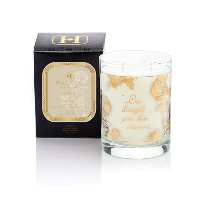 Harlem Candle Company Love 22K Gold Luxury Candle, 11 oz Glass Jar, Double Wick, Soy Wax, Rose, Sandalwood, Apple and Clove, 80 Hour Burn