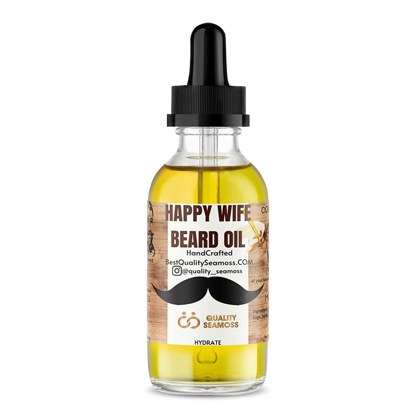 Happy Wife Beard Oil, Minty Tingle Beard Oil for Men, Beard Softener w/Sandalwood, Argan, Jojoba, Mint, Tea Tree Oil, Cucumber & Claryl Sage, Beard Care for Moisturized Skin, 1 oz - Conditioner