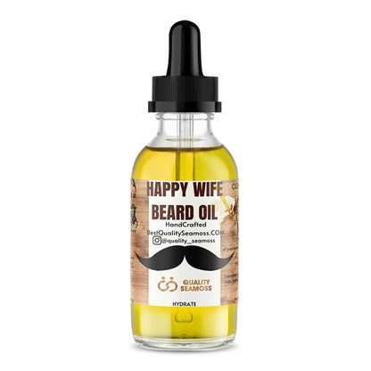 Happy Wife Beard Oil, Minty Tingle Beard Oil for Men, Beard Softener w/Sandalwood, Argan, Jojoba, Mint, Tea Tree Oil, Cucumber & Claryl Sage, Beard Care for Moisturized Skin, 1 oz - Conditioner
