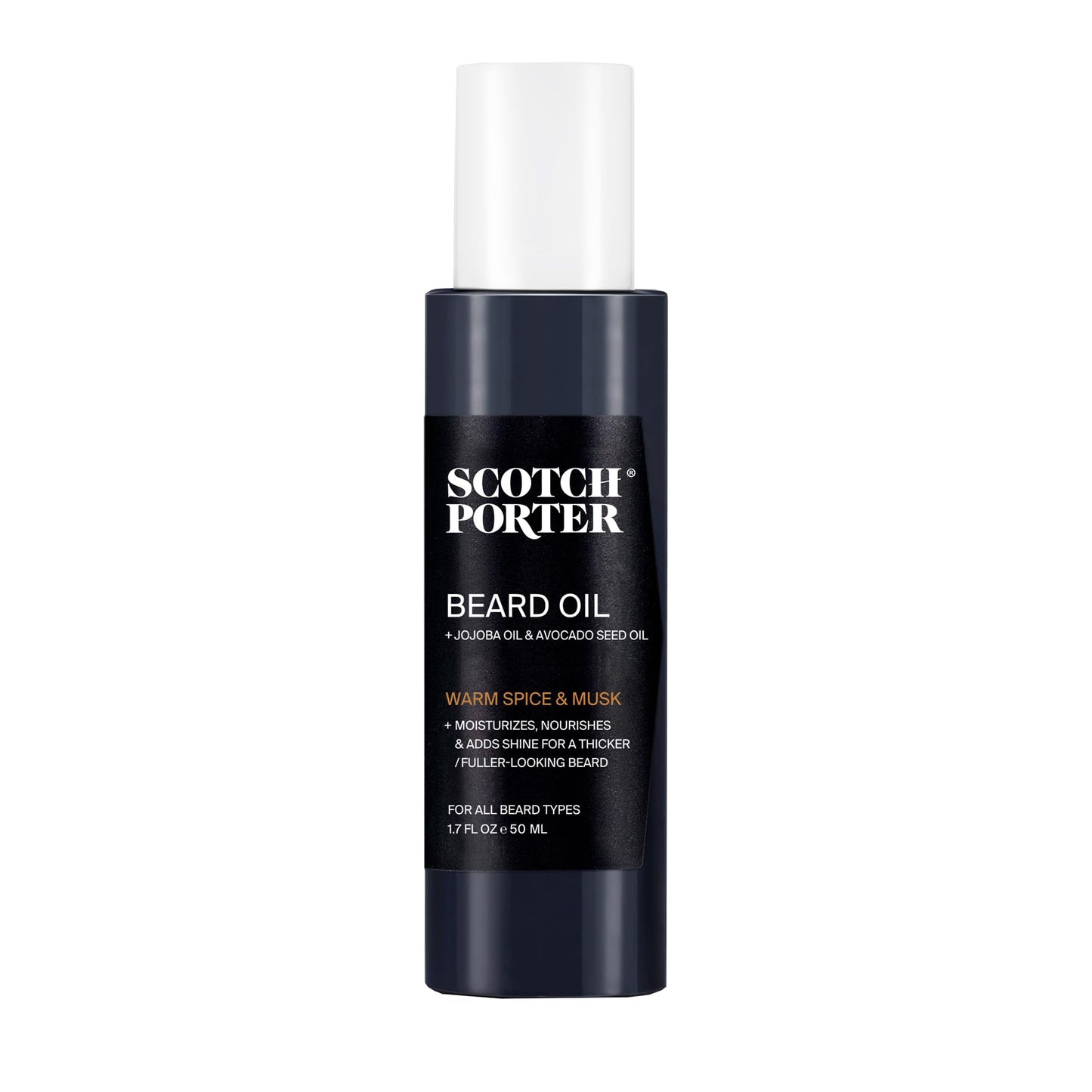 Scotch Porter Smoothing Beard Oil – Nourishing Oil Seals in Moisture & Smooths Flyaways for a Frizz-Free, Fuller/Healthier-Looking Beard with All-Day Shine – Original Scent, 1.7 oz. Bottle