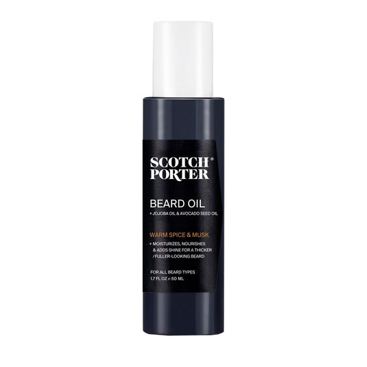 Scotch Porter Smoothing Beard Oil – Nourishing Oil Seals in Moisture & Smooths Flyaways for a Frizz-Free, Fuller/Healthier-Looking Beard with All-Day Shine – Original Scent, 1.7 oz. Bottle