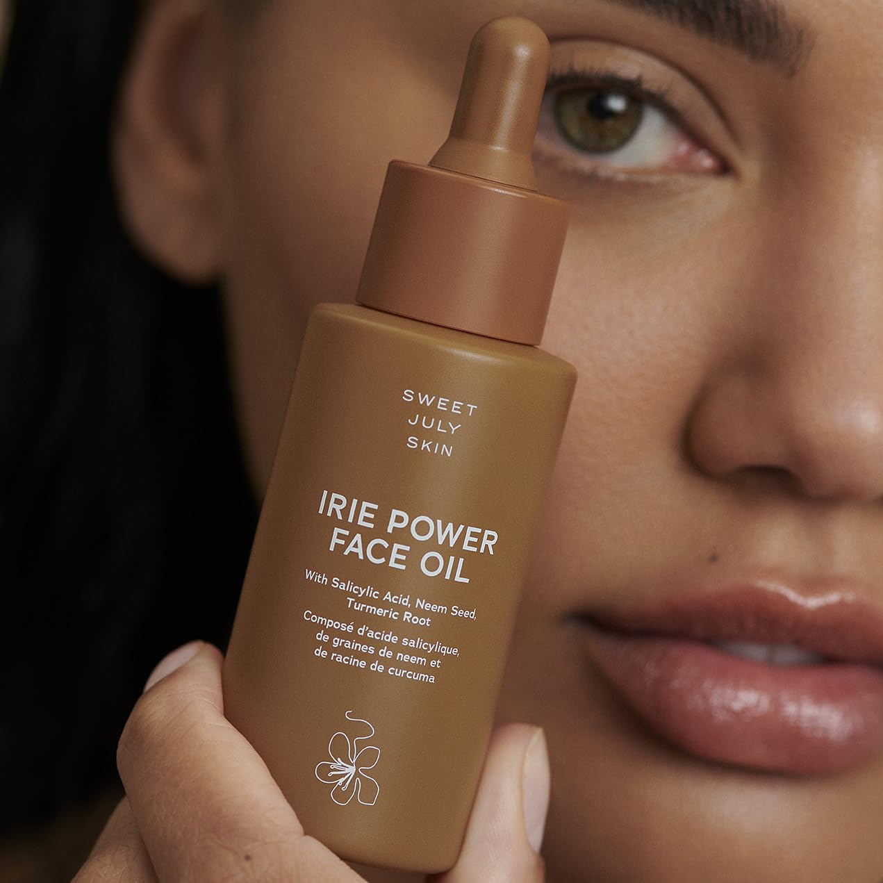 SWEET JULY SKIN Irie Power Face Oil, Moisturizing, Illuminate, Hydrating, Squalene, Neem Seed Oil, Turmeric Root Oil, Clean, Vegan, 1 Fl Oz