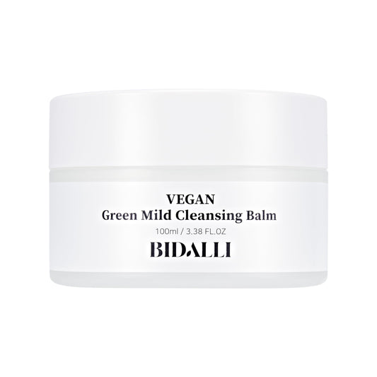 BIDALLI Vegan Green Mild Cleansing Balm – Non-Irritating Korean Makeup Remover & Hydrating Facial Wash for All Skin Types - 100% Vegan, Clean & Cruelty-Free Beauty (100ml / 3.38 Fl. Oz.)