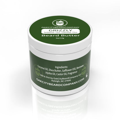 Oak City Beard Company - Grizzly - 4 Ounce - Beard Butter - Beard Conditioner - Sandalwood - Clove - Cedarwood - Citrus