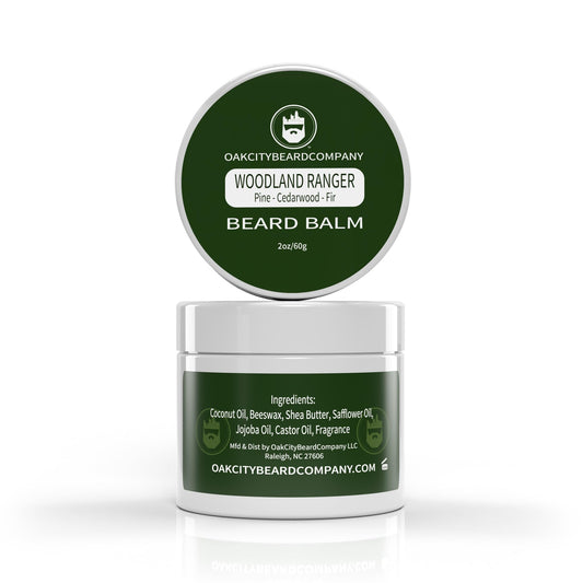 OakCityBeardCo. - Woodland Ranger - 2 Ounce - Beard Balm - Pine - Cedarwood - Fir - Beard Conditioner