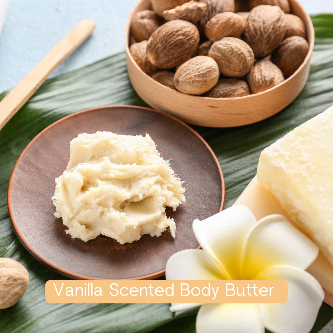 Red Rose Naturals Whipped Body Butter, Scented Vanilla Body Moisturizer 8 oz., Coconut Oil & Shea Butter for Sensitive, Dry Skin, Non-Greasy, Soft & Creamy, Natural Skincare for Women & Men – Vegan