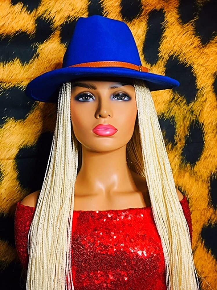 2Chique Boutique Women's Flat Brim Panama Hat with Brown Belt