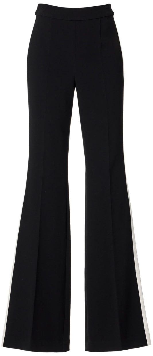 Sergio Hudson, Tuxedo Pant, 12, Ebony & White