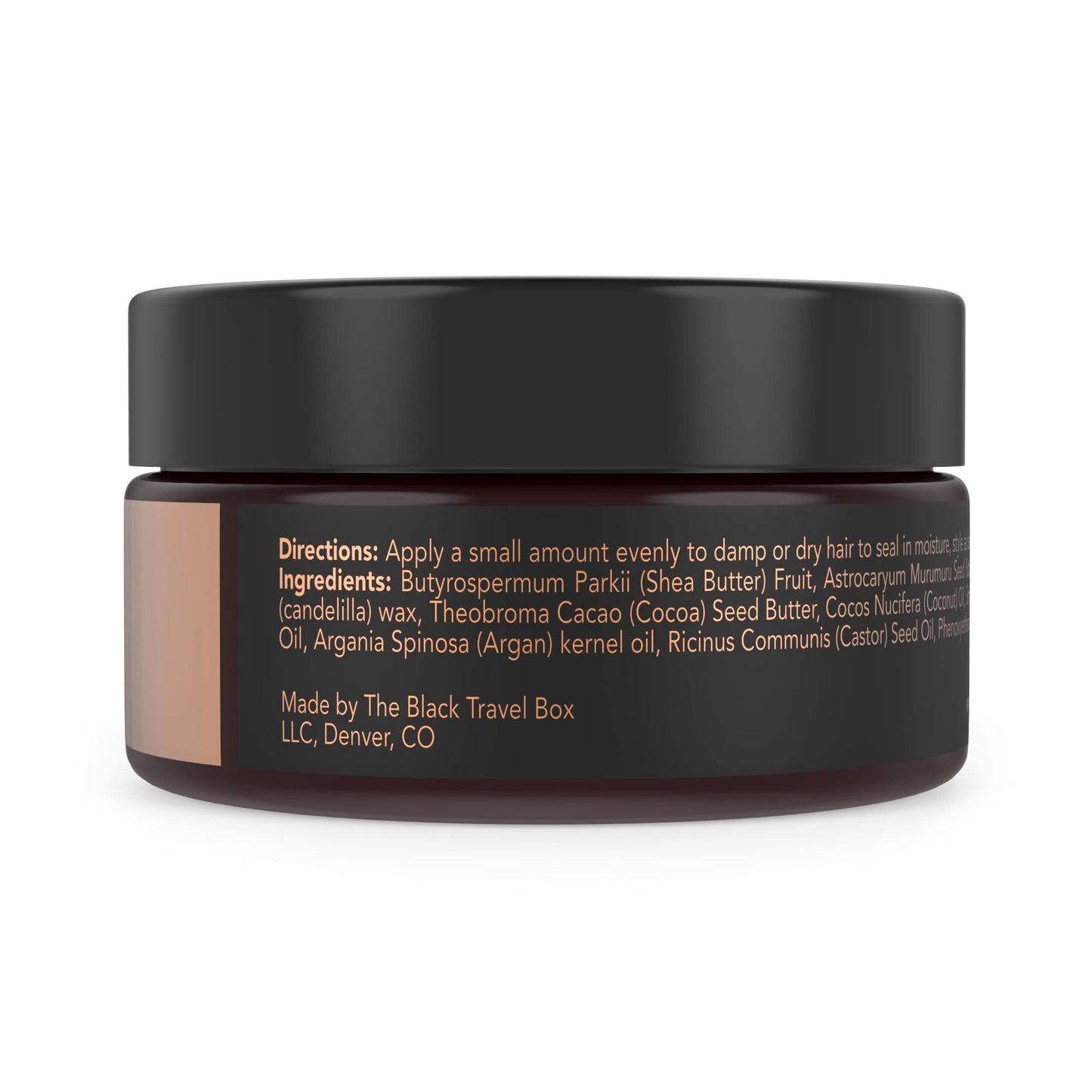 BlackTravelBox Hair Balm With Jojoba, Argan & Coconut Oils To Seals, Nourishes & Adds Shine for Frizz Control, Scalp Itch Relief, & Wash 'n Go Styling, TSA Friendly - 2.0 Oz