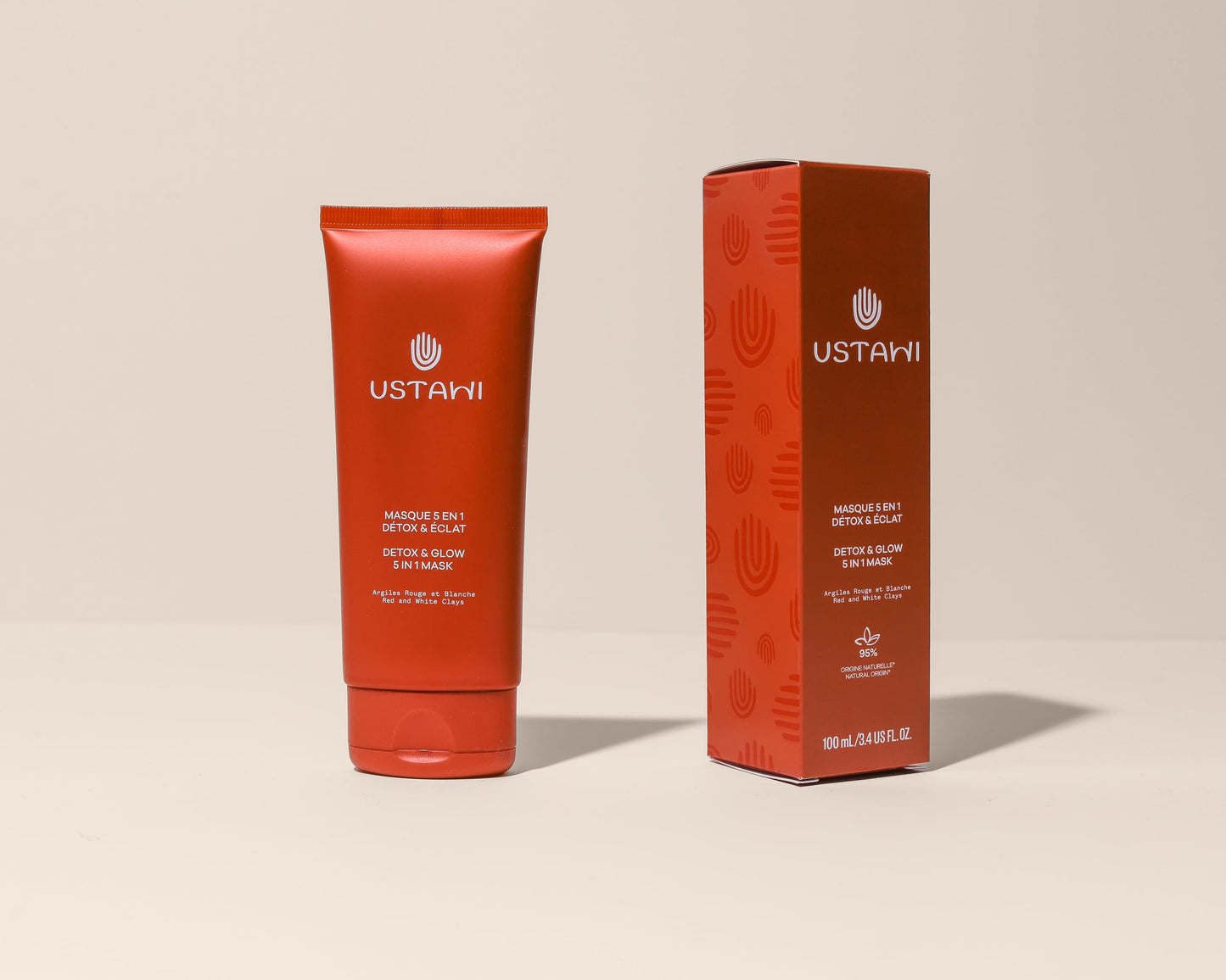 USTAWI Red Clay Mask | Absorbs Excess Oils While Moisturizing Skin, Facial Mask With Niacinamide To Revive Skin Tone, Pore Minimizer With Antioxidant Ingredients