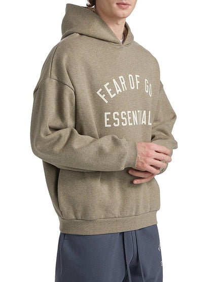 Fear of God Essentials, Logo Fleece Hoodie, Medium, Heather Gray